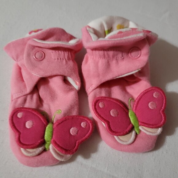 Gymboree Brand New Baby Butterfly 3-6 month Used Slipper shoes. Located A20 - Picture 2 of 3